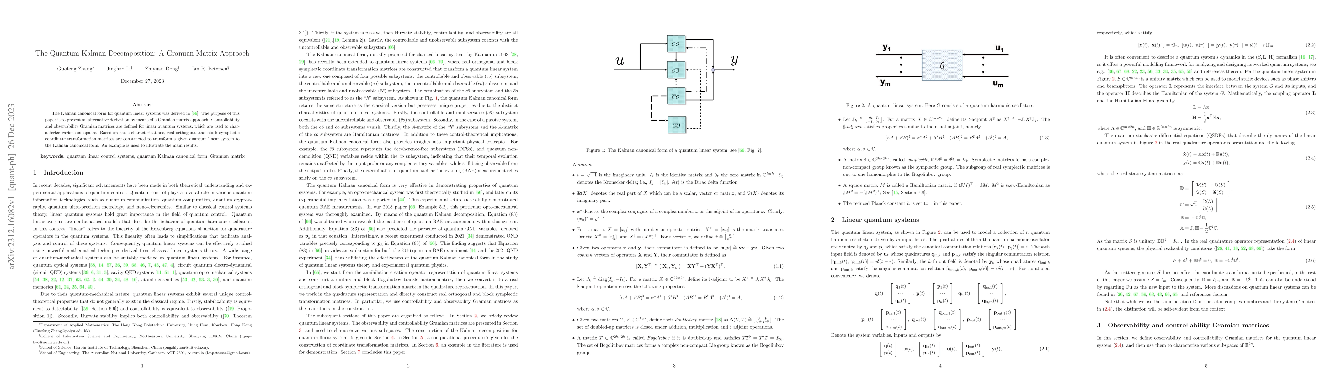 Thumbnail for The Quantum Kalman Decomposition: A Gramian Matrix Approach