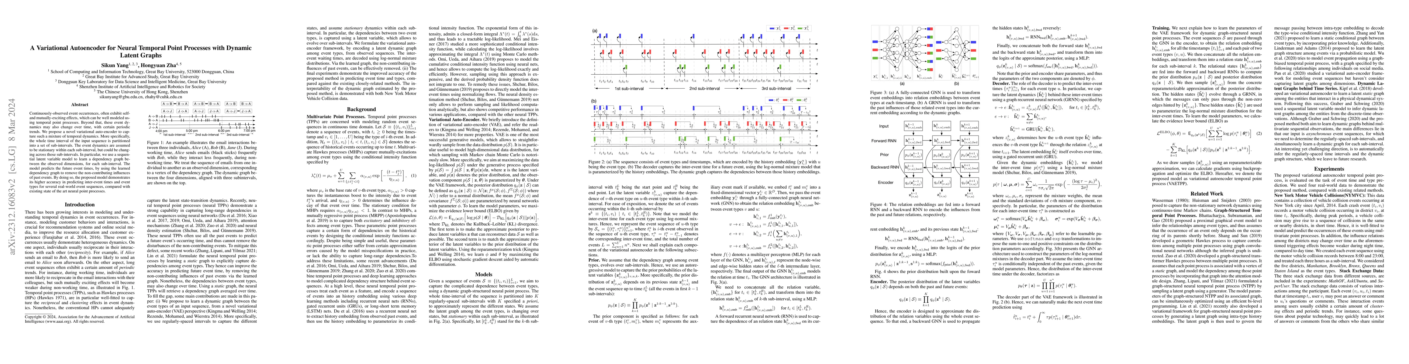 Thumbnail for A Variational Autoencoder for Neural Temporal Point Processes with
  Dynamic Latent Graphs