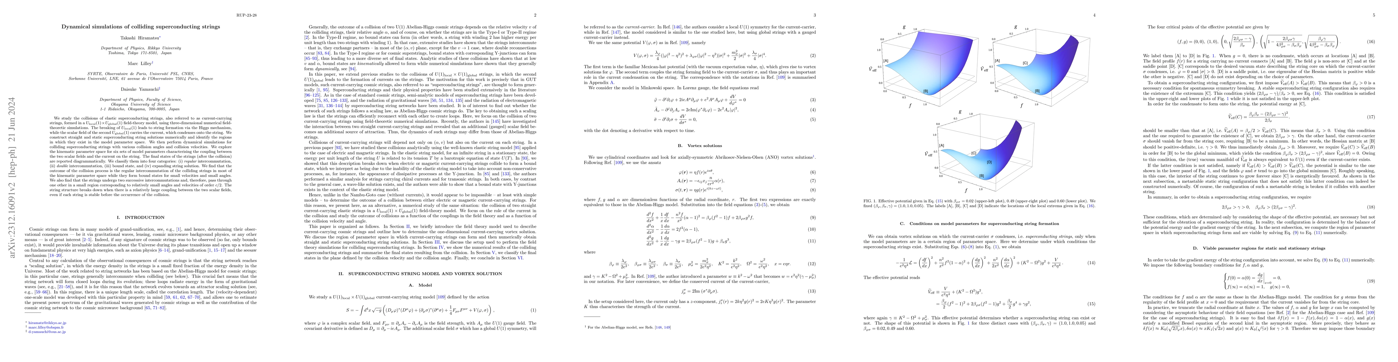 Thumbnail for Dynamical simulations of colliding superconducting strings