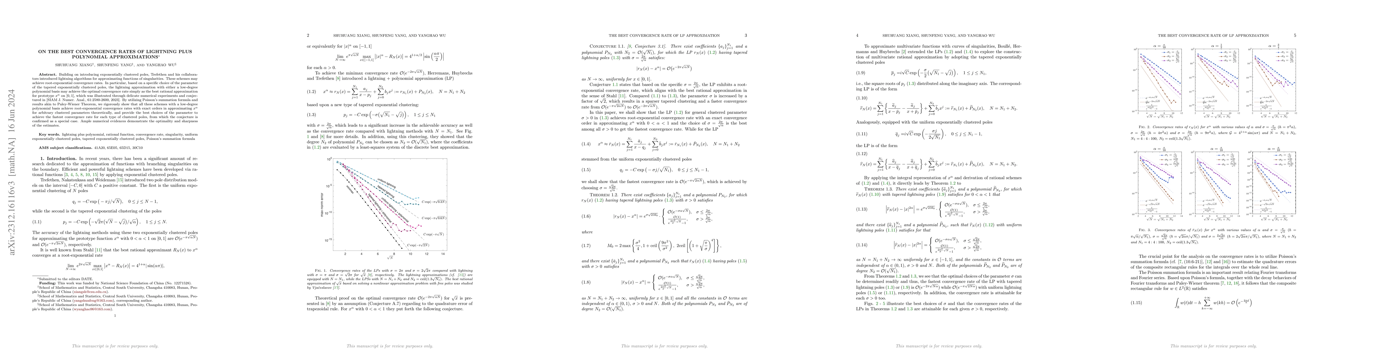 Thumbnail for On the best convergence rates of lightning plus polynomial
  approximations