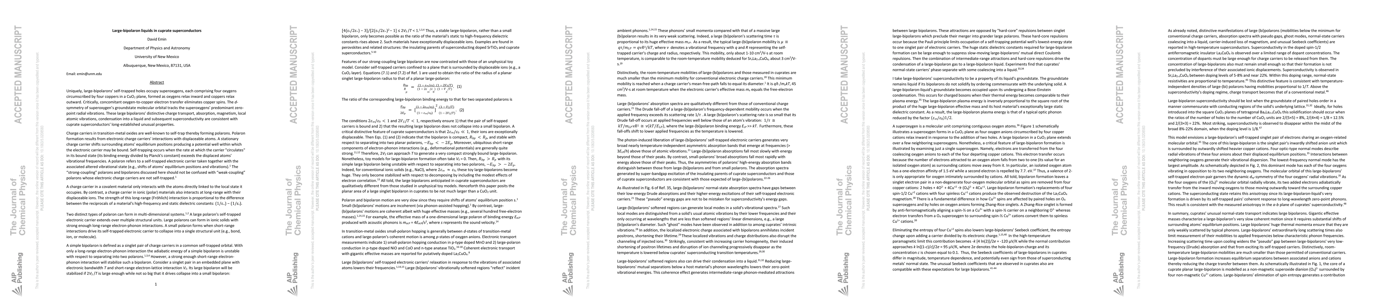 Thumbnail for Large-bipolaron-liquids in cuprate superconductors