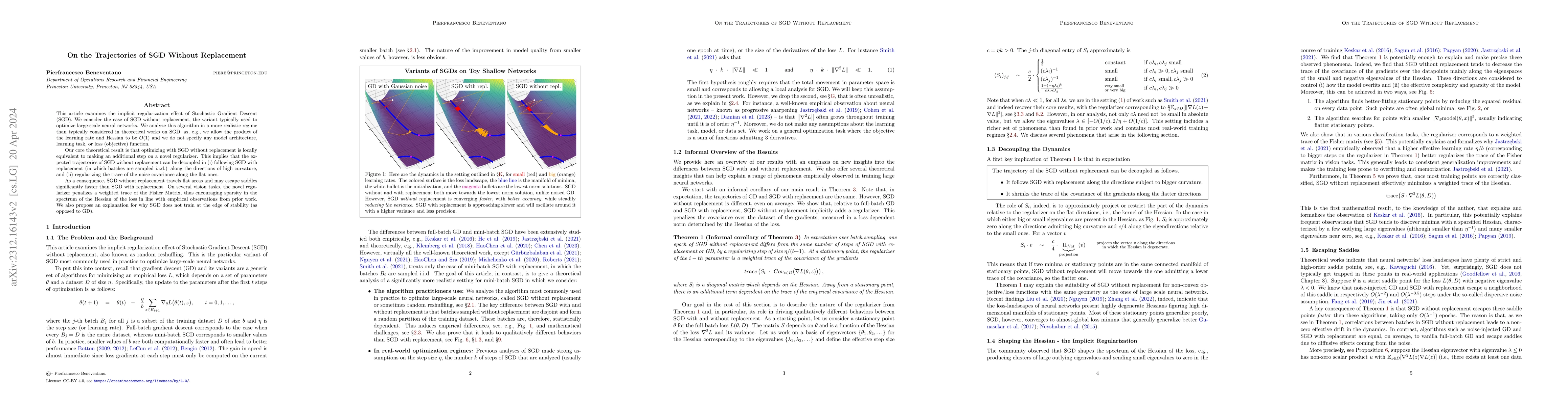 Thumbnail for On the Trajectories of SGD Without Replacement
