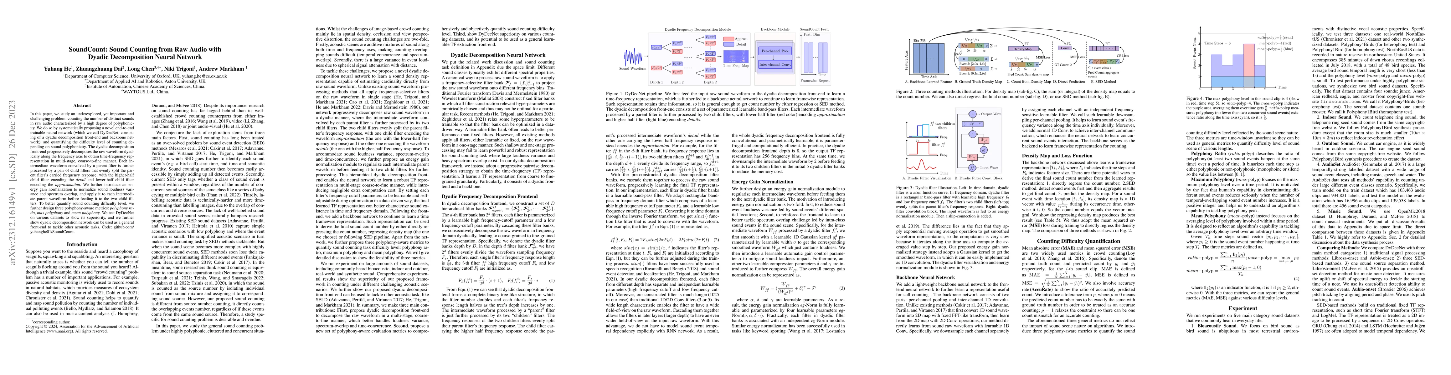 Thumbnail for SoundCount: Sound Counting from Raw Audio with Dyadic Decomposition
  Neural Network