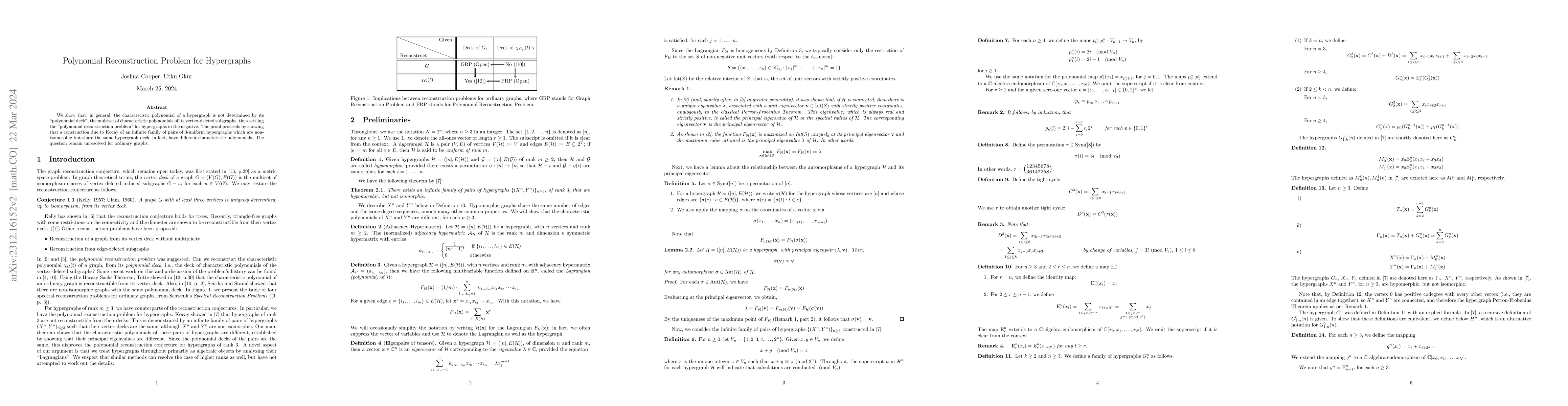 Thumbnail for Polynomial Reconstruction Problem for Hypergraphs