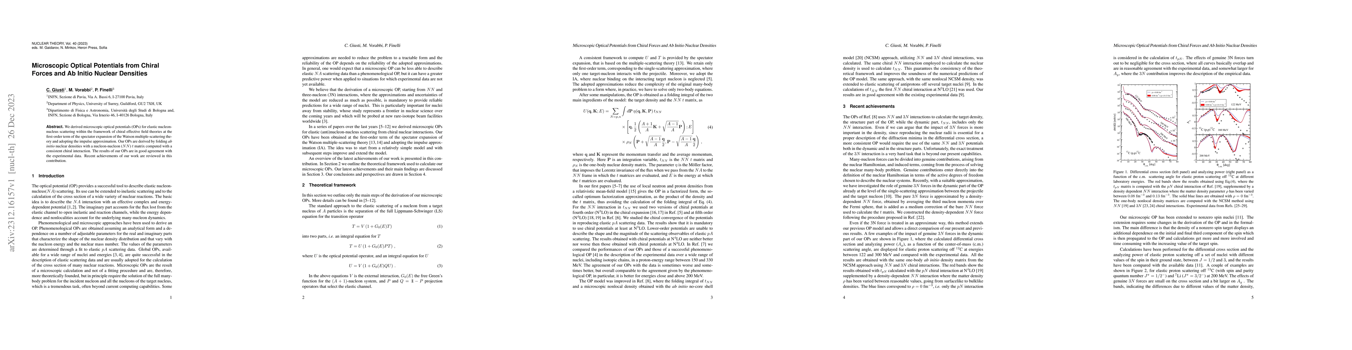 Thumbnail for Microscopic Optical Potentials from Chiral Forces and Ab Initio Nuclear
  Densities