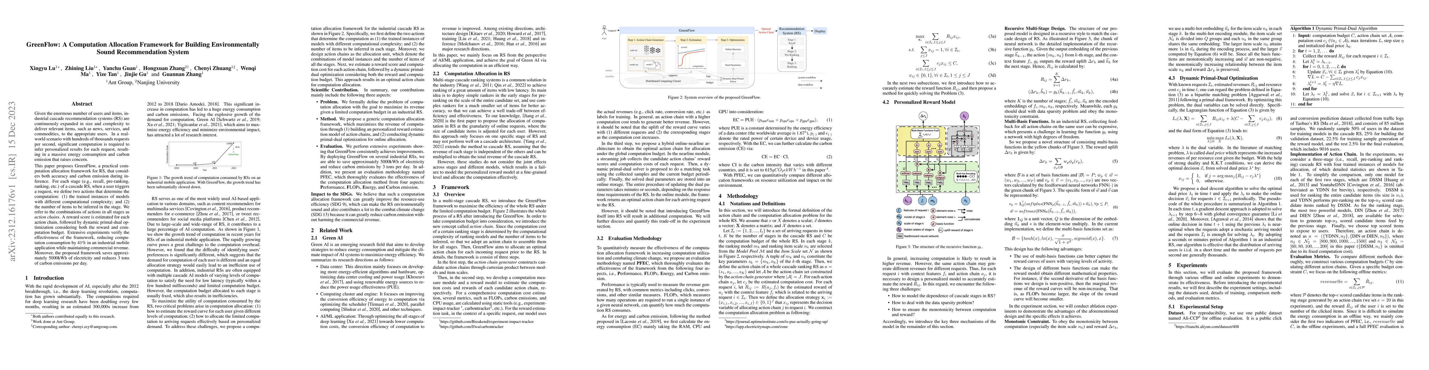 Thumbnail for GreenFlow: A Computation Allocation Framework for Building
  Environmentally Sound Recommendation System