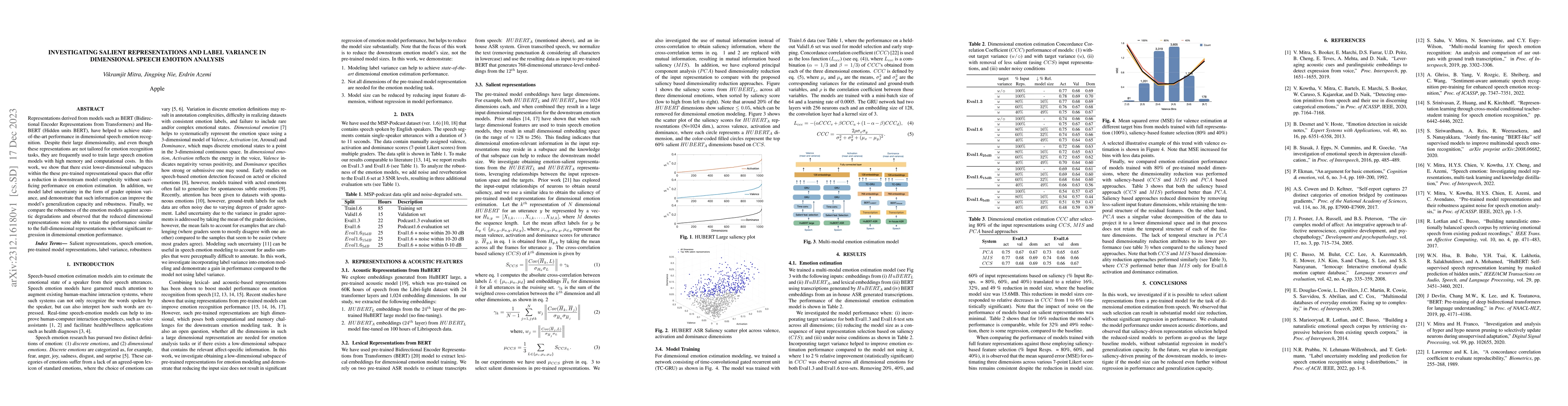 Thumbnail for Investigating salient representations and label Variance in Dimensional
  Speech Emotion Analysis