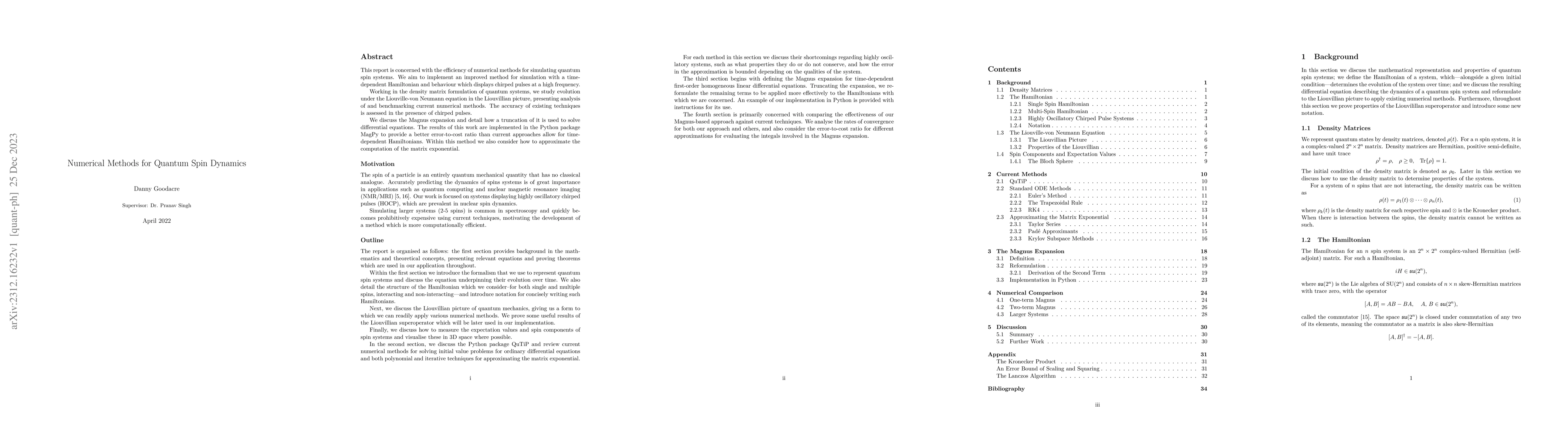 Thumbnail for Numerical Methods for Quantum Spin Dynamics