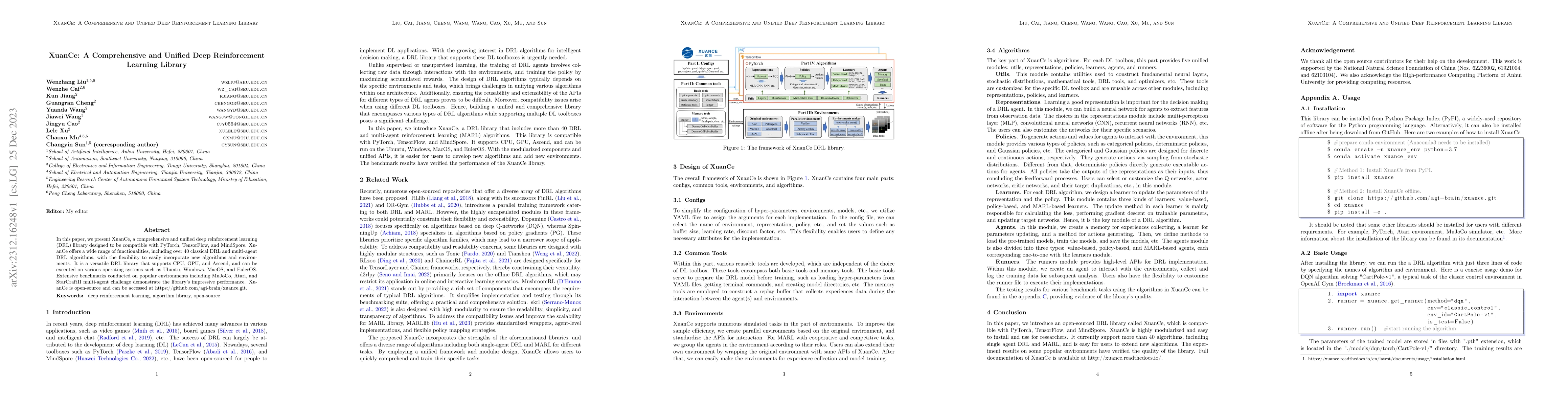 Thumbnail for XuanCe: A Comprehensive and Unified Deep Reinforcement Learning Library