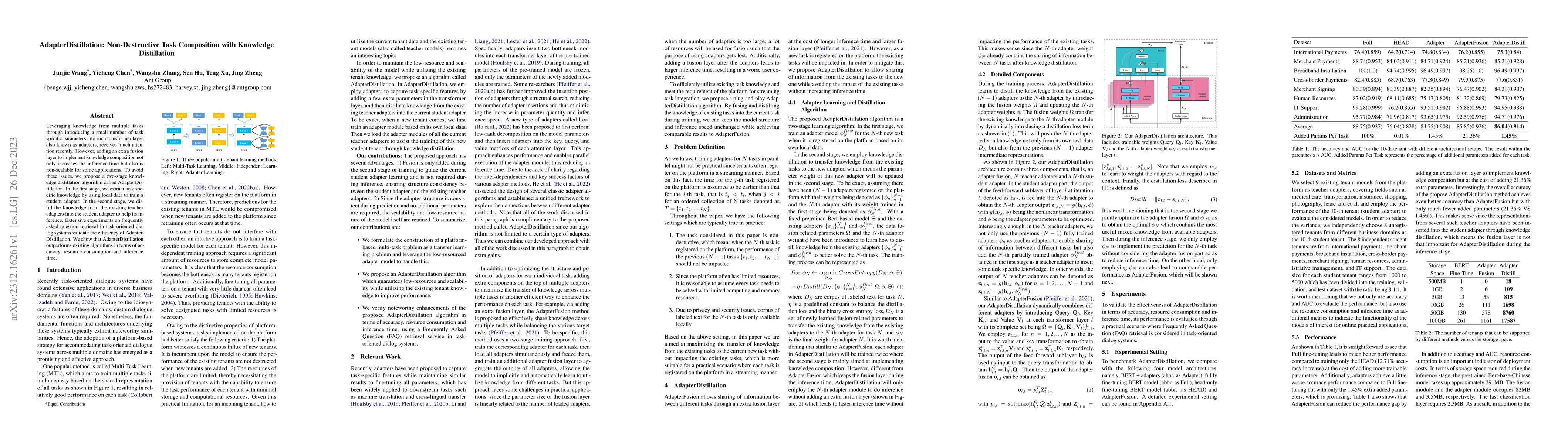 Thumbnail for AdapterDistillation: Non-Destructive Task Composition with Knowledge
  Distillation