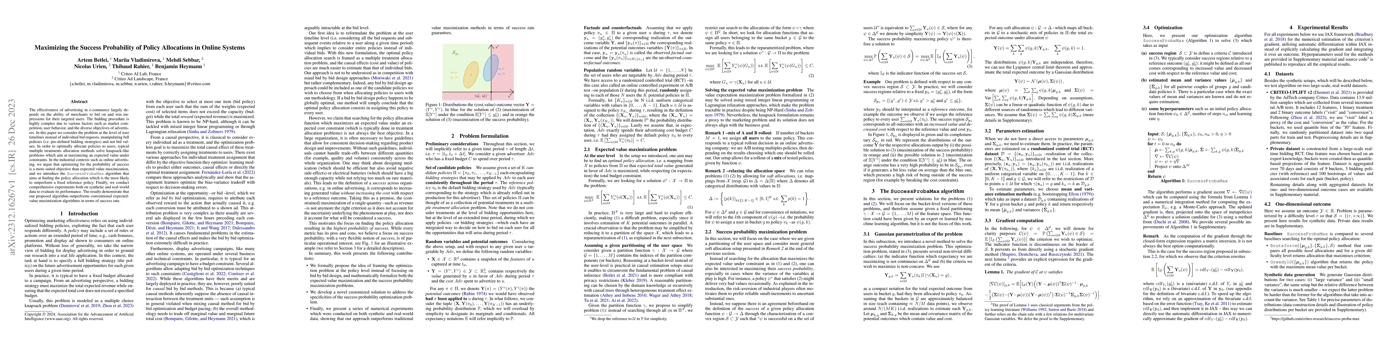 Thumbnail for Maximizing the Success Probability of Policy Allocations in Online
  Systems