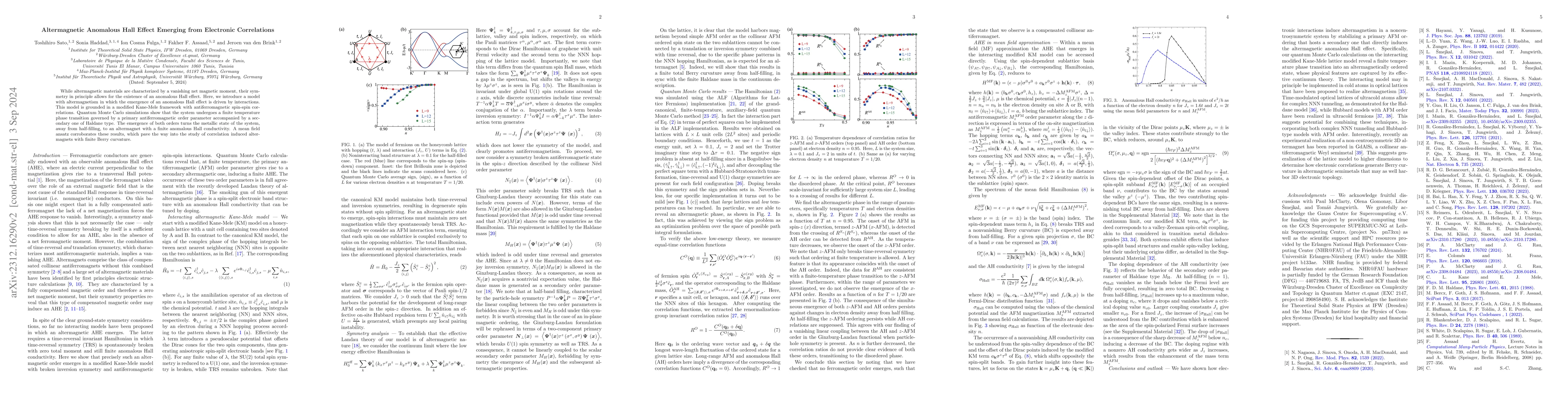 Thumbnail for Altermagnetic anomalous Hall effect emerging from electronic
  correlations
