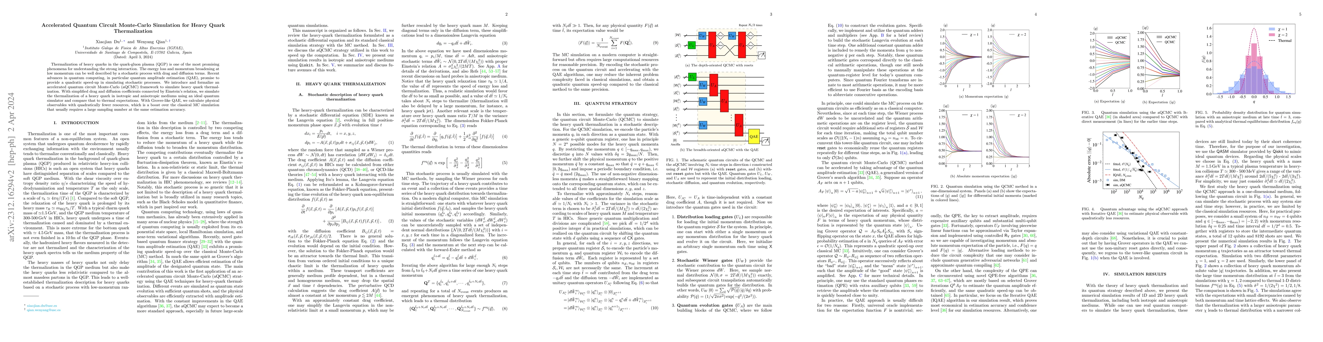 Thumbnail for Accelerated quantum circuit Monte-Carlo simulation for heavy quark
  thermalization