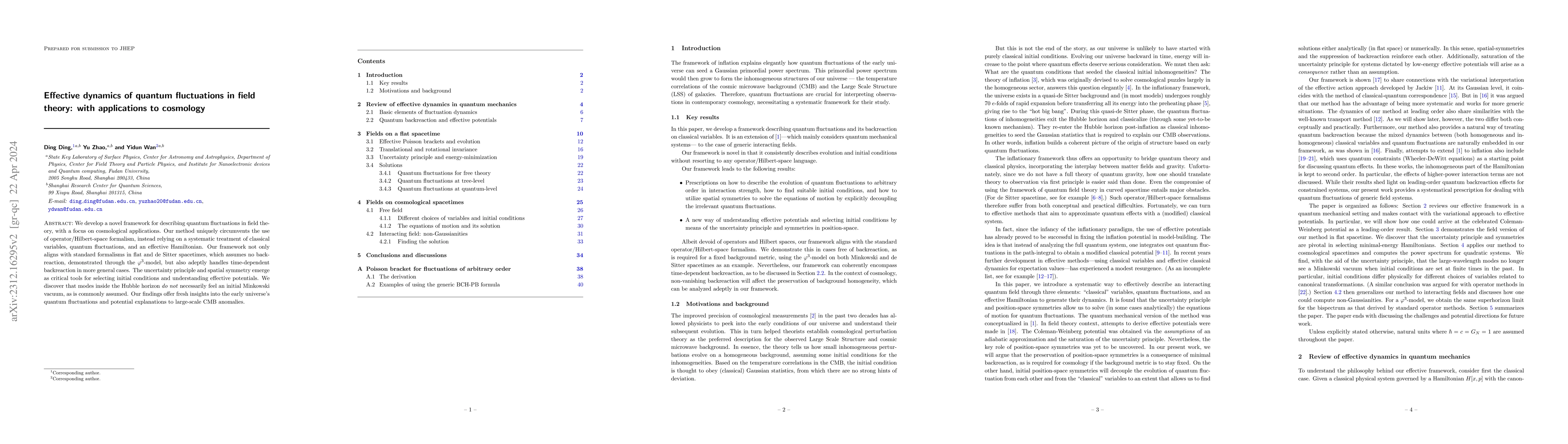 Thumbnail for Effective dynamics of quantum fluctuations in field theory: with
  applications to cosmology