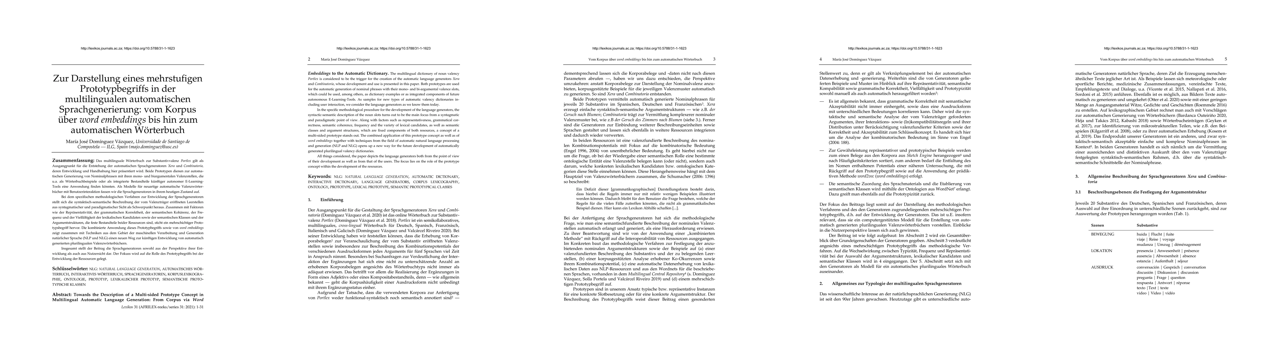 Thumbnail for Zur Darstellung eines mehrstufigen Prototypbegriffs in der
  multilingualen automatischen Sprachgenerierung: vom Korpus \"uber word
  embeddings bis hin zum automatischen W\"orterbuch