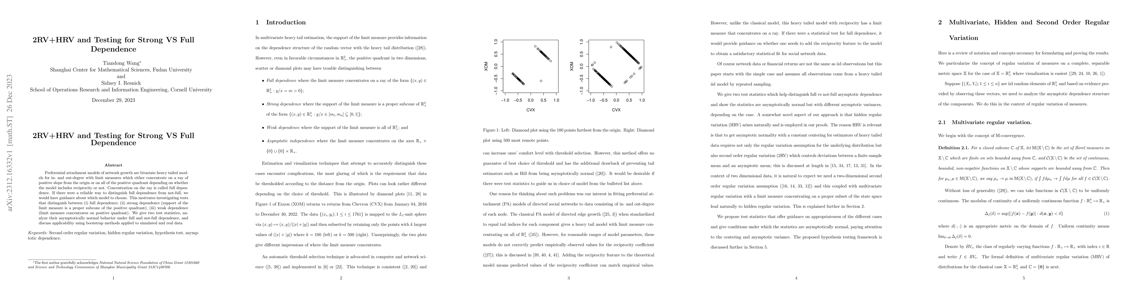 Thumbnail for 2RV+HRV and Testing for Strong VS Full Dependence