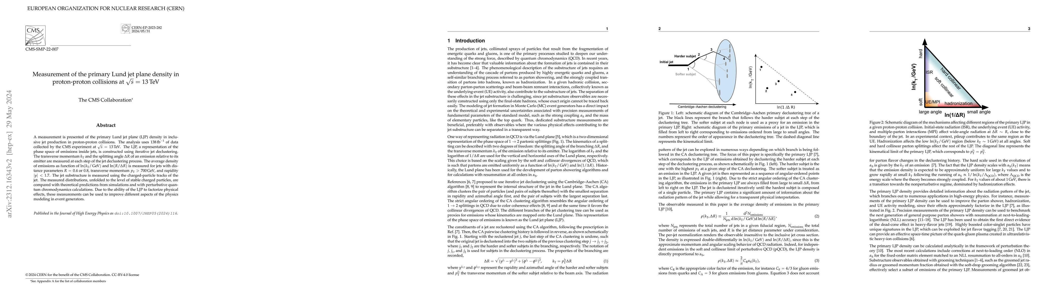 Thumbnail for Measurement of the primary Lund jet plane density in proton-proton
  collisions at $\sqrt{s}$ = 13 TeV