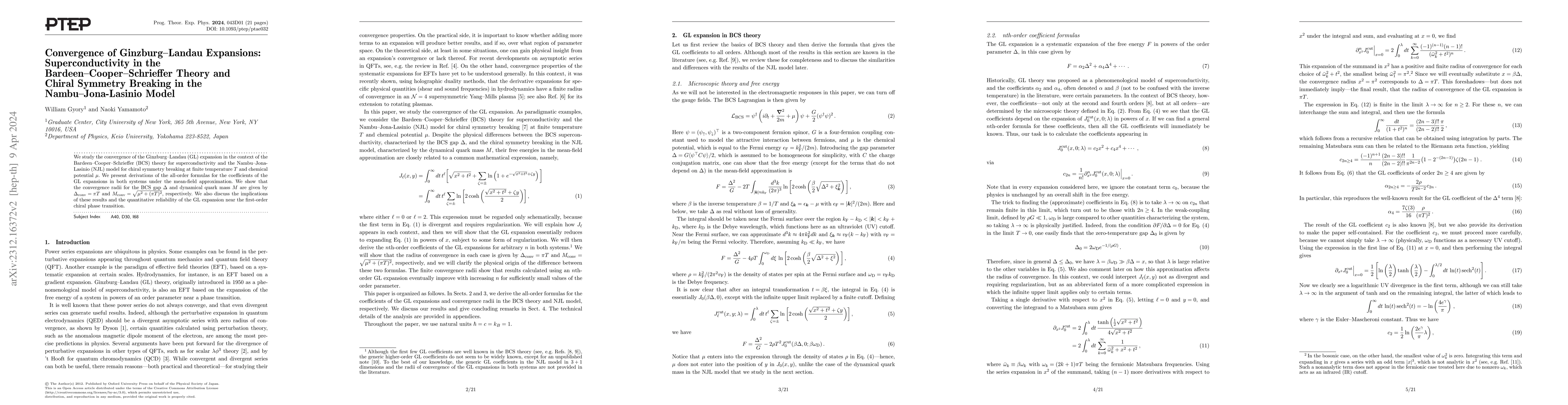 Thumbnail for Convergence of Ginzburg-Landau expansions: superconductivity in the
  Bardeen-Cooper-Schrieffer theory and chiral symmetry breaking in the
  Nambu-Jona-Lasinio model