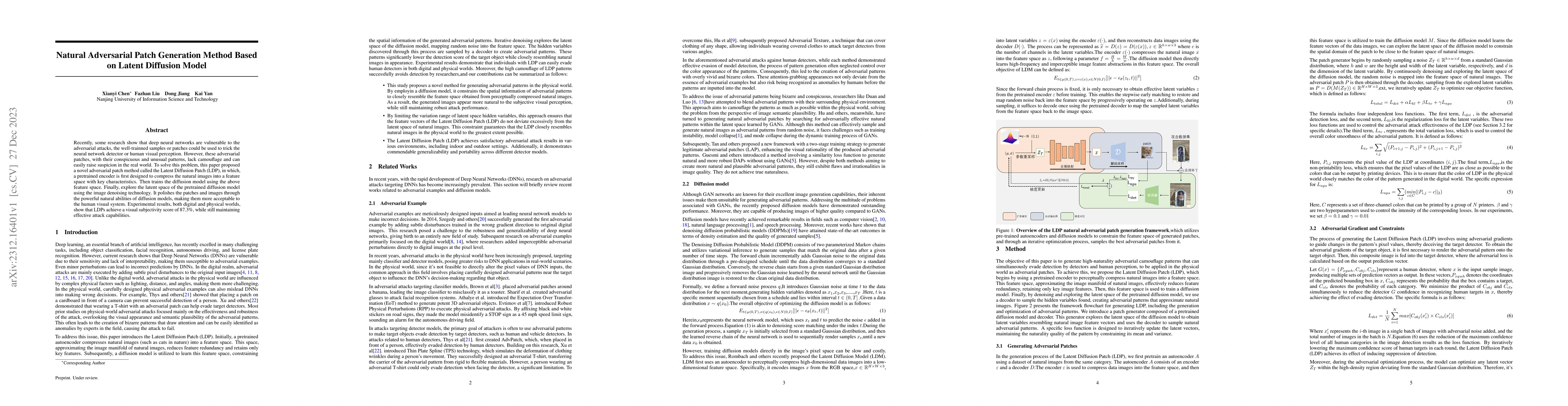 Thumbnail for Natural Adversarial Patch Generation Method Based on Latent Diffusion
  Model
