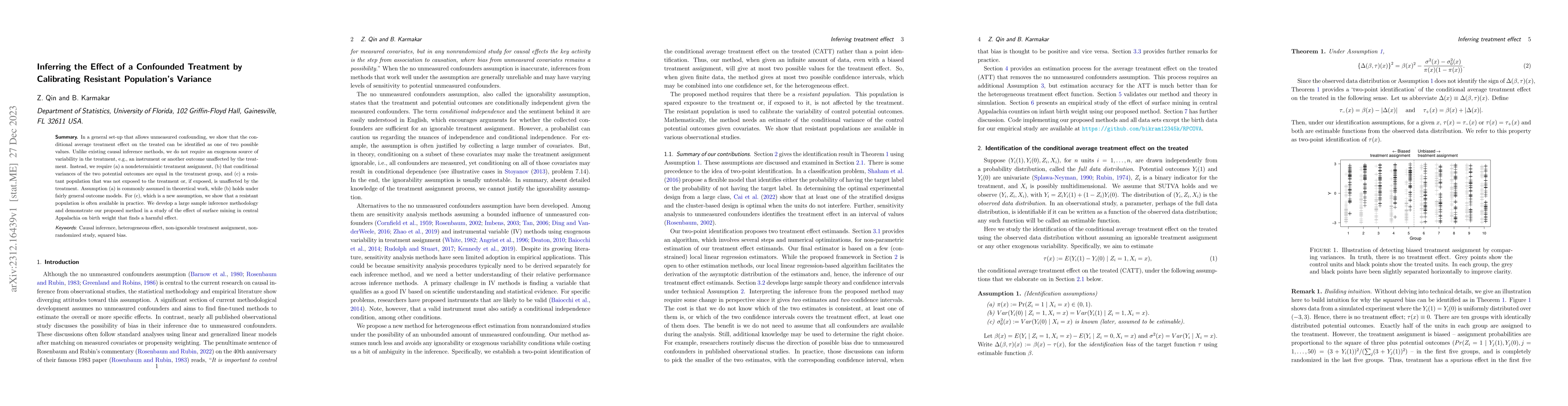 Thumbnail for Inferring the Effect of a Confounded Treatment by Calibrating Resistant
  Population's Variance