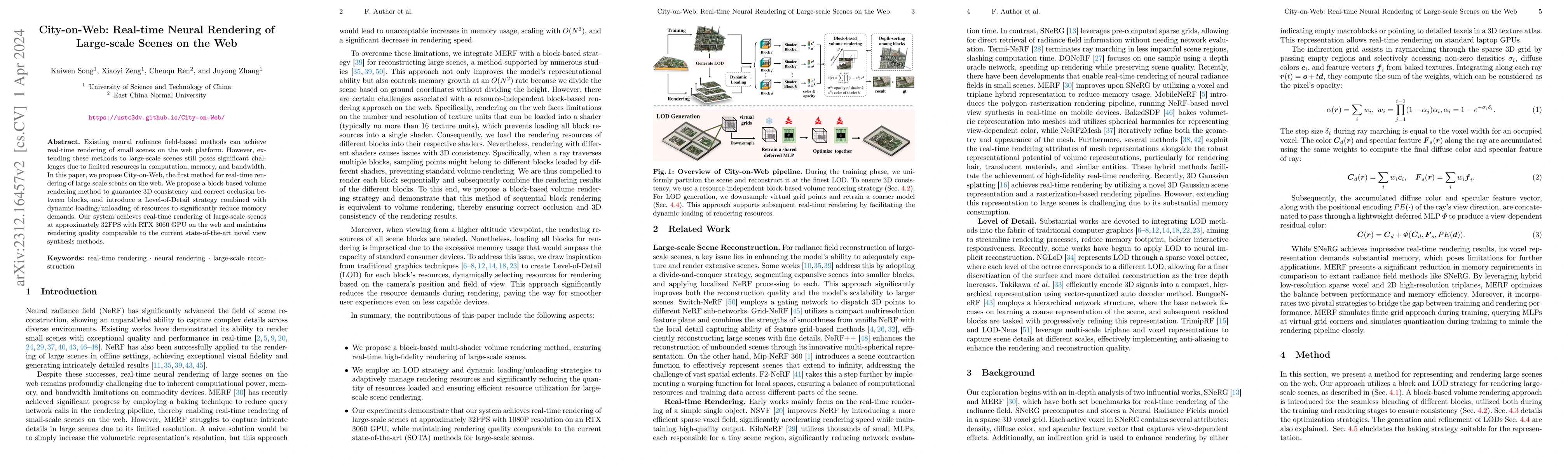 Thumbnail for City-on-Web: Real-time Neural Rendering of Large-scale Scenes on the Web