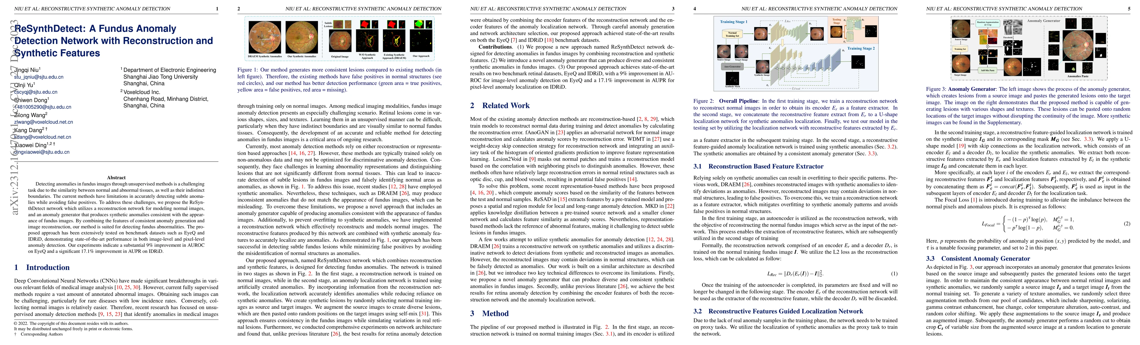 Thumbnail for ReSynthDetect: A Fundus Anomaly Detection Network with Reconstruction
  and Synthetic Features