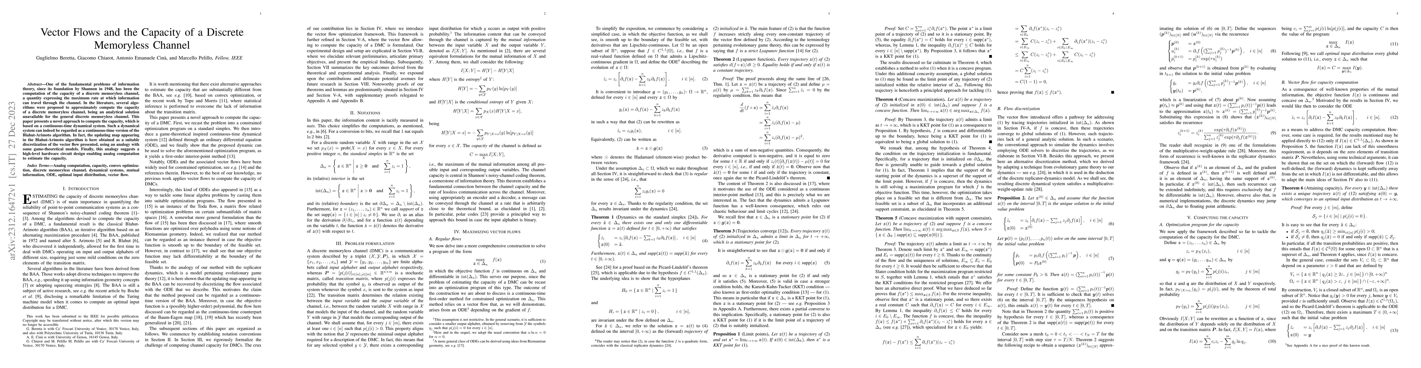 Thumbnail for Vector Flows and the Capacity of a Discrete Memoryless Channel