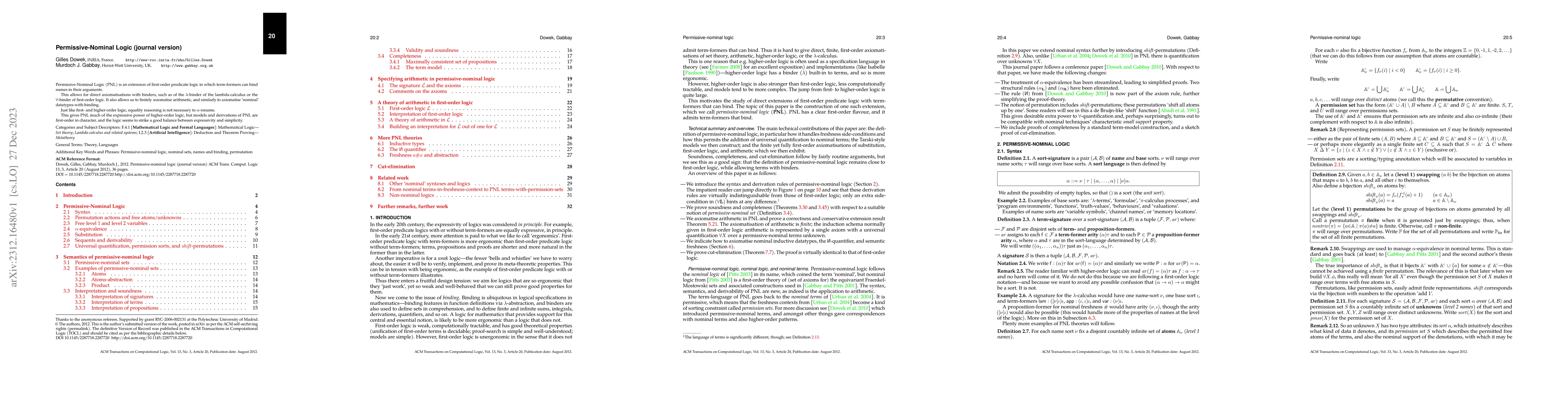 Thumbnail for Permissive-Nominal Logic (journal version)