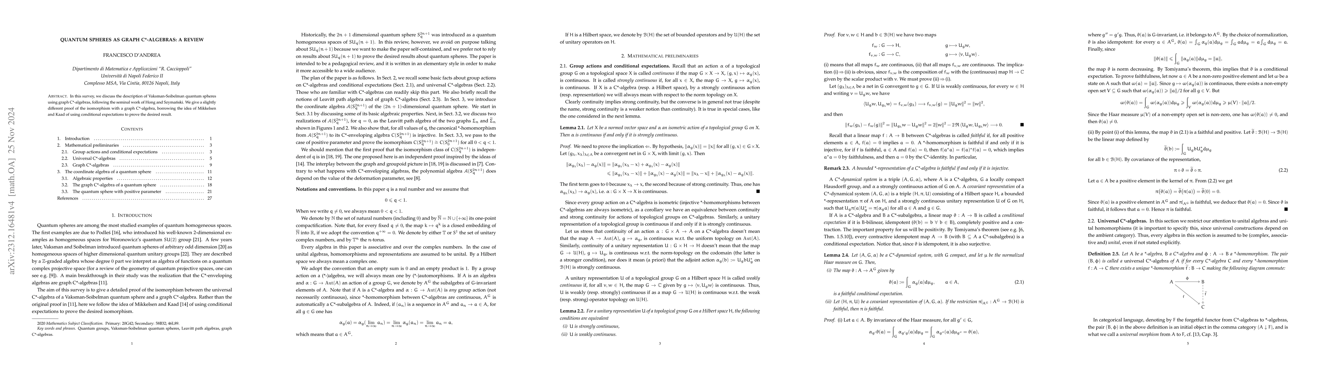 Thumbnail for Quantum spheres as graph C*-algebras: a review