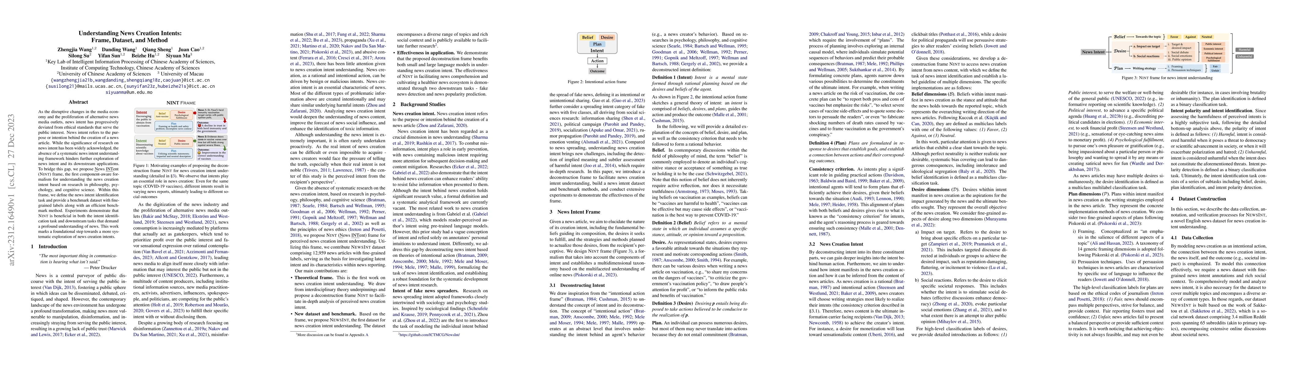 Thumbnail for Understanding News Creation Intents: Frame, Dataset, and Method
