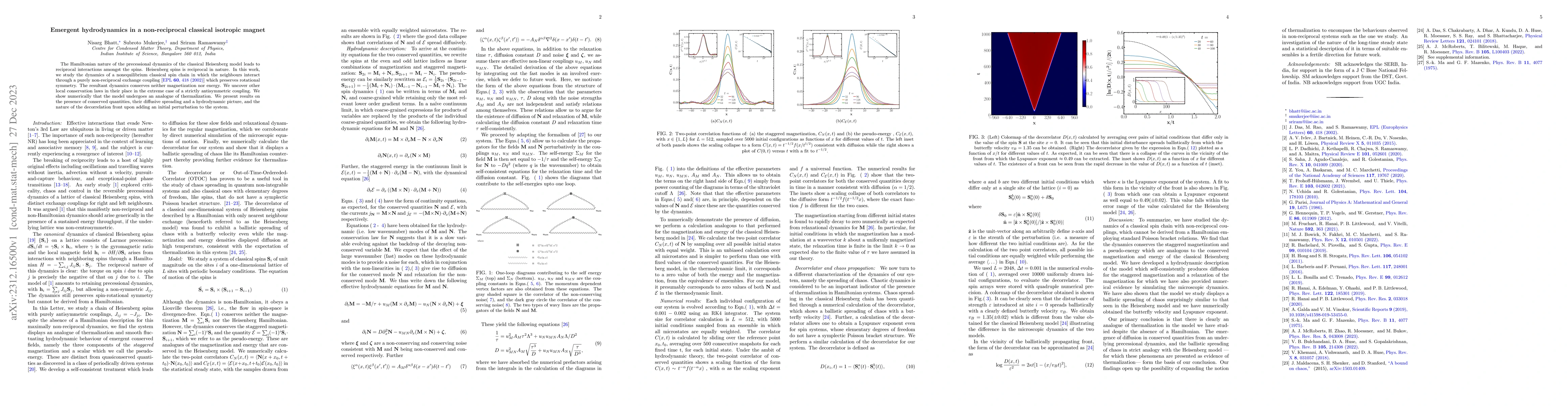 Thumbnail for Emergent hydrodynamics in a non-reciprocal classical isotropic magnet