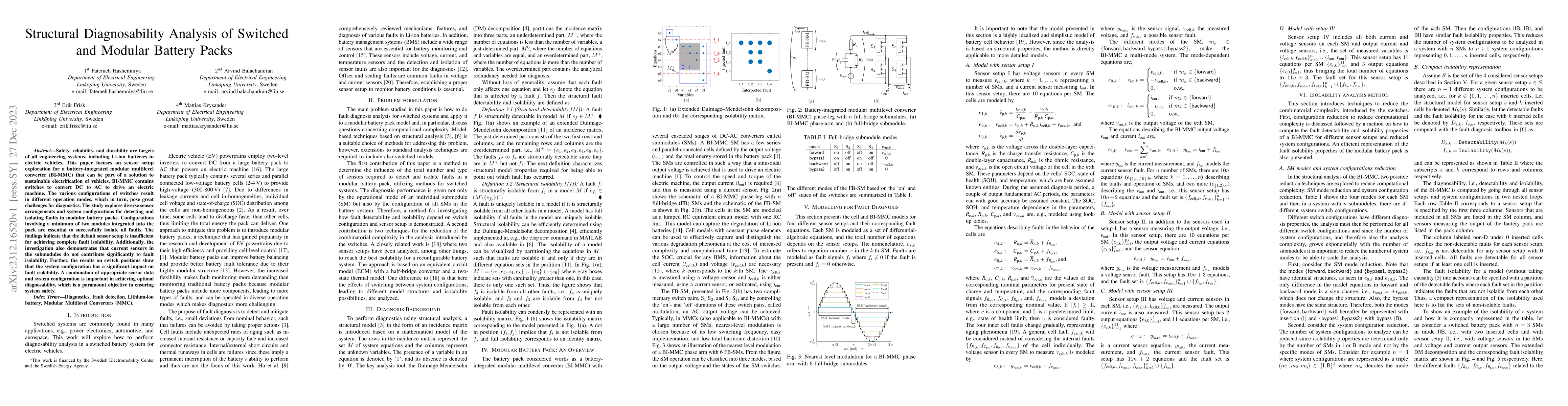 Thumbnail for Structural Diagnosability Analysis of Switched and Modular Battery Packs