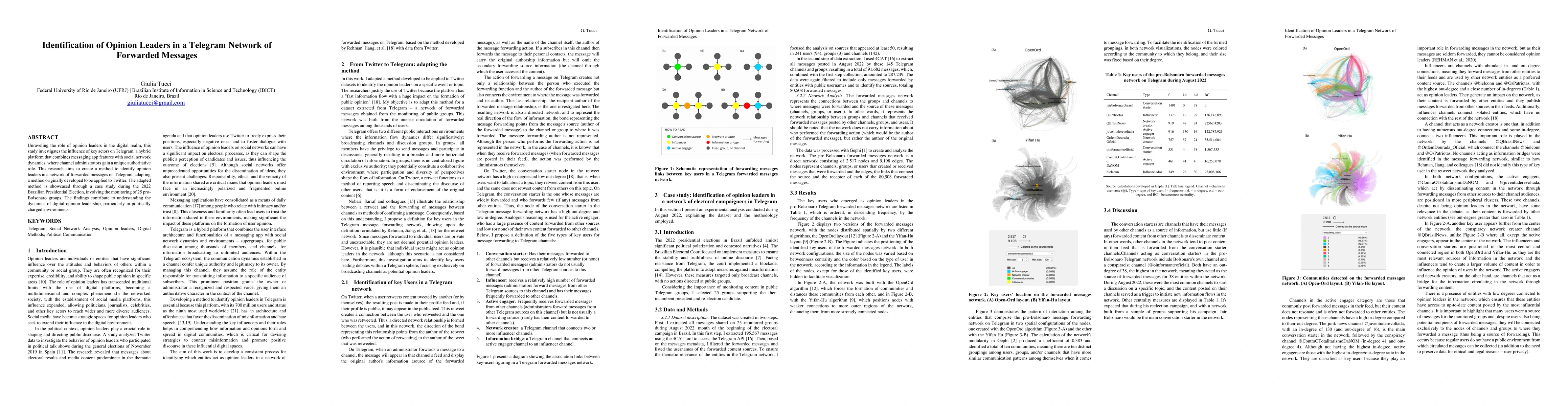 Thumbnail for Identification of Opinion Leaders in a Telegram Network of Forwarded
  Messages