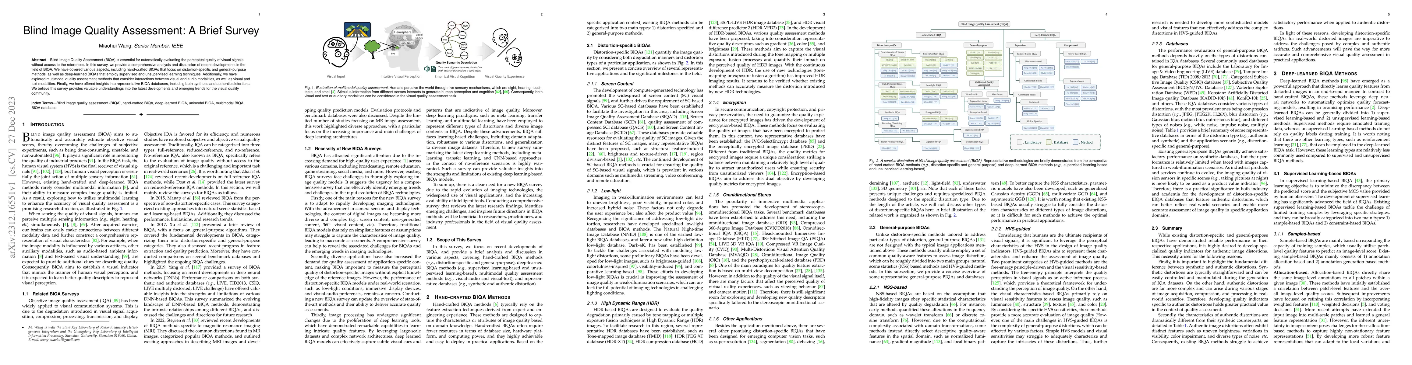 Thumbnail for Blind Image Quality Assessment: A Brief Survey