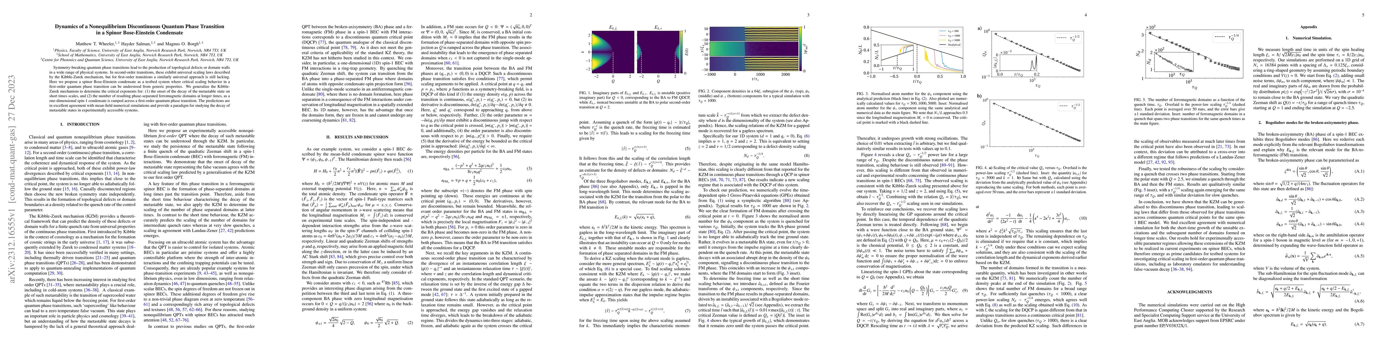 Thumbnail for Dynamics of a Nonequilibrium Discontinuous Quantum Phase Transition in a
  Spinor Bose-Einstein Condensate
