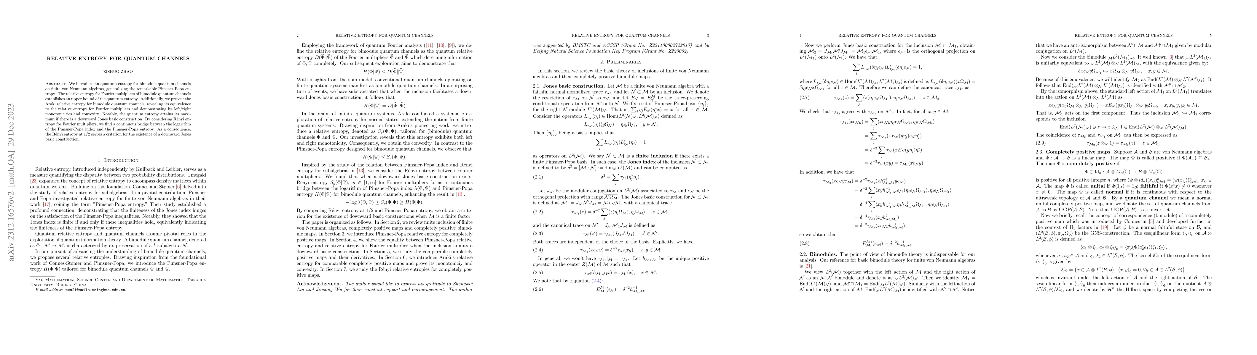 Thumbnail for Relative Entropy for Quantum Channels