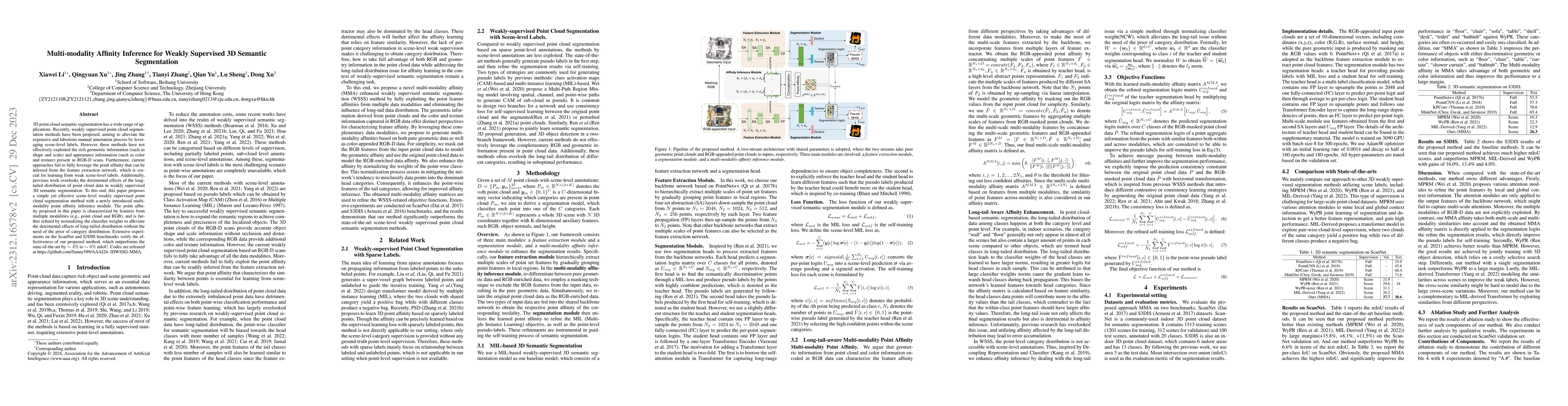 Thumbnail for Multi-modality Affinity Inference for Weakly Supervised 3D Semantic
  Segmentation
