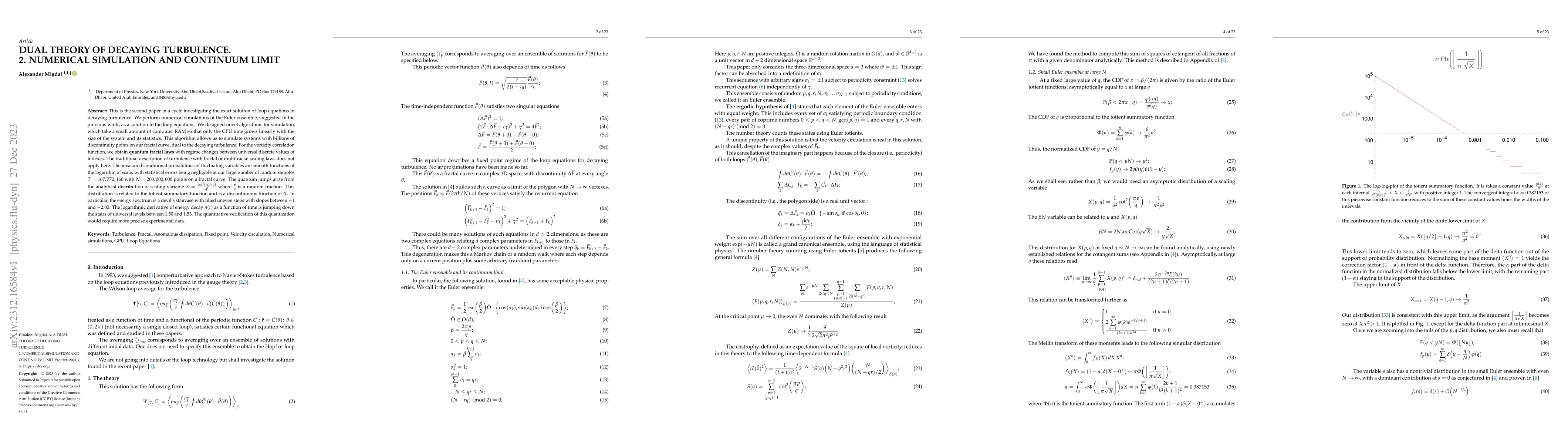 Thumbnail for Dual theory of decaying turbulence. 2. Numerical simulation and
  continuum limit