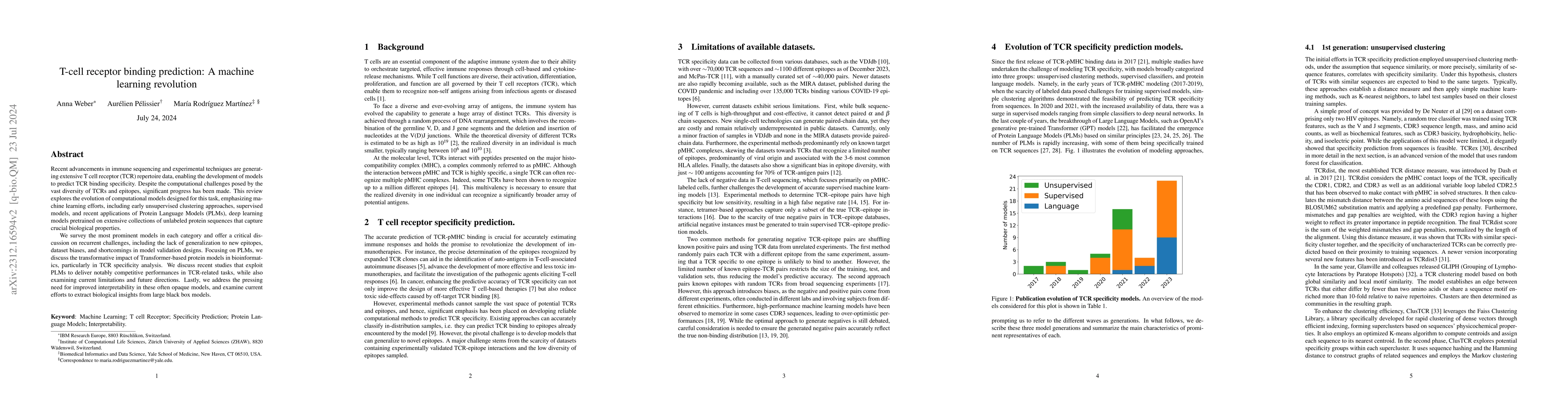 Thumbnail for T cell receptor binding prediction: A machine learning revolution