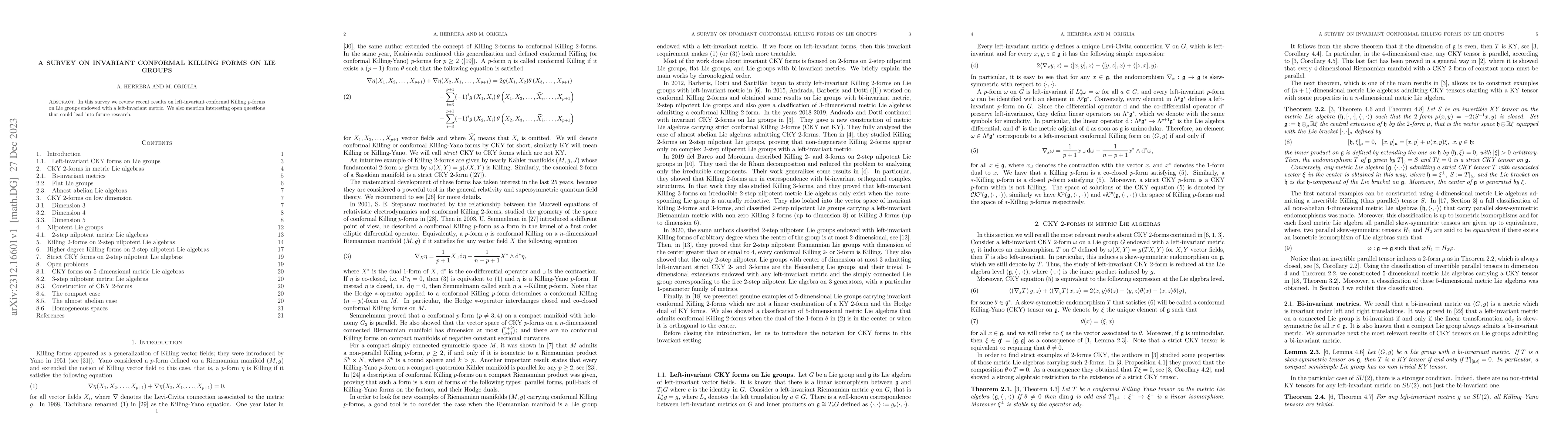 Thumbnail for A survey on invariant conformal Killing forms on Lie groups