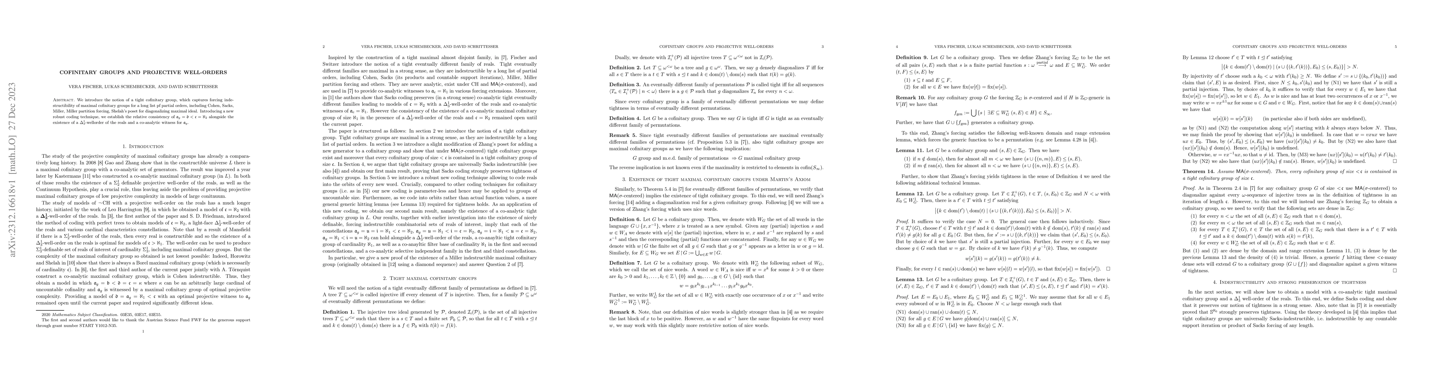 Thumbnail for Cofinitary groups and projective well-orders