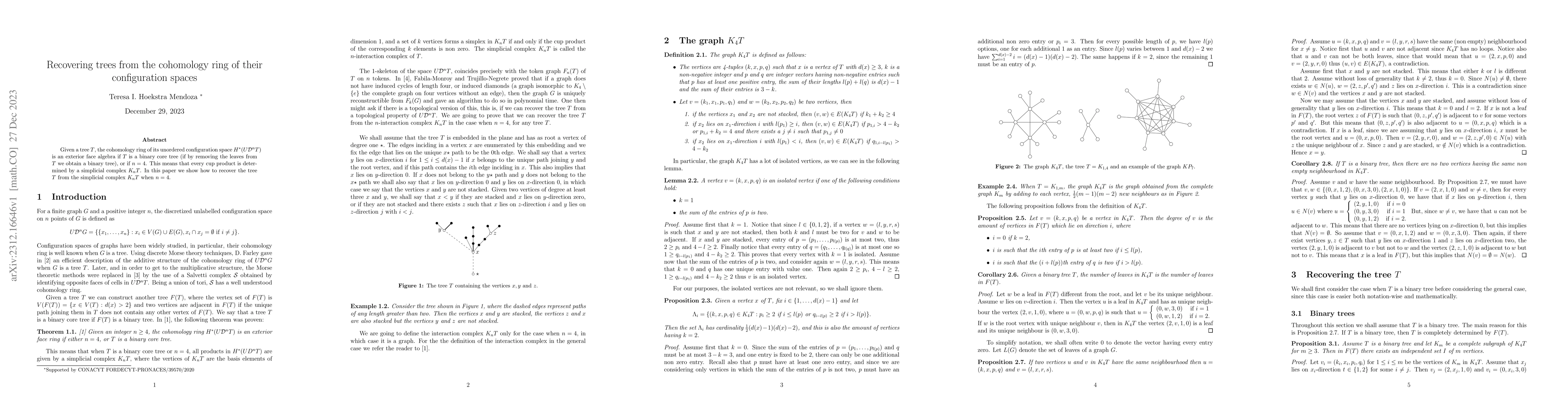 Thumbnail for Recovering trees from the cohomology ring of their configuration spaces