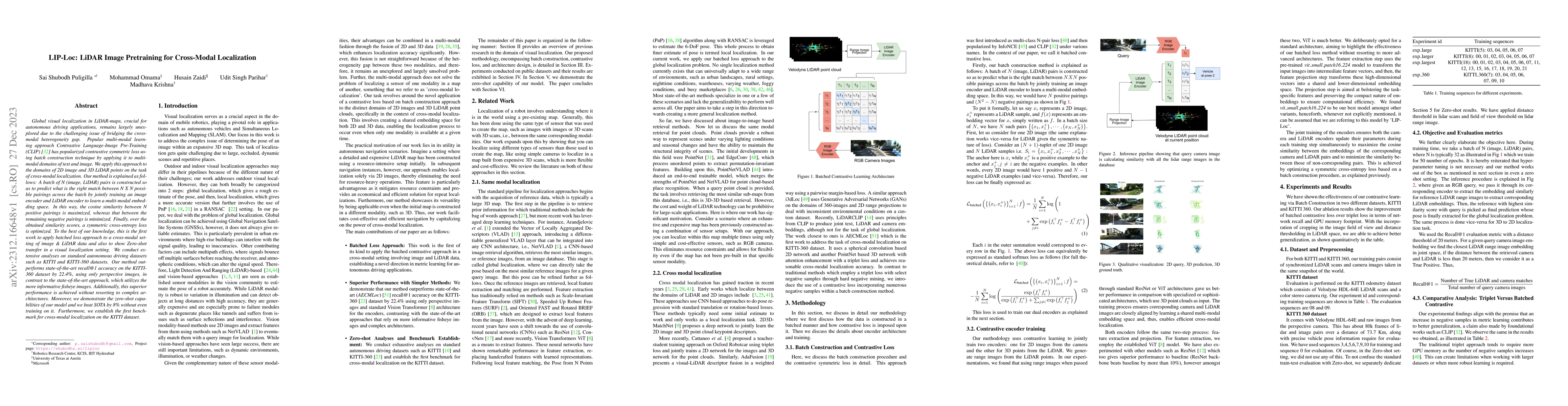 Thumbnail for LIP-Loc: LiDAR Image Pretraining for Cross-Modal Localization
