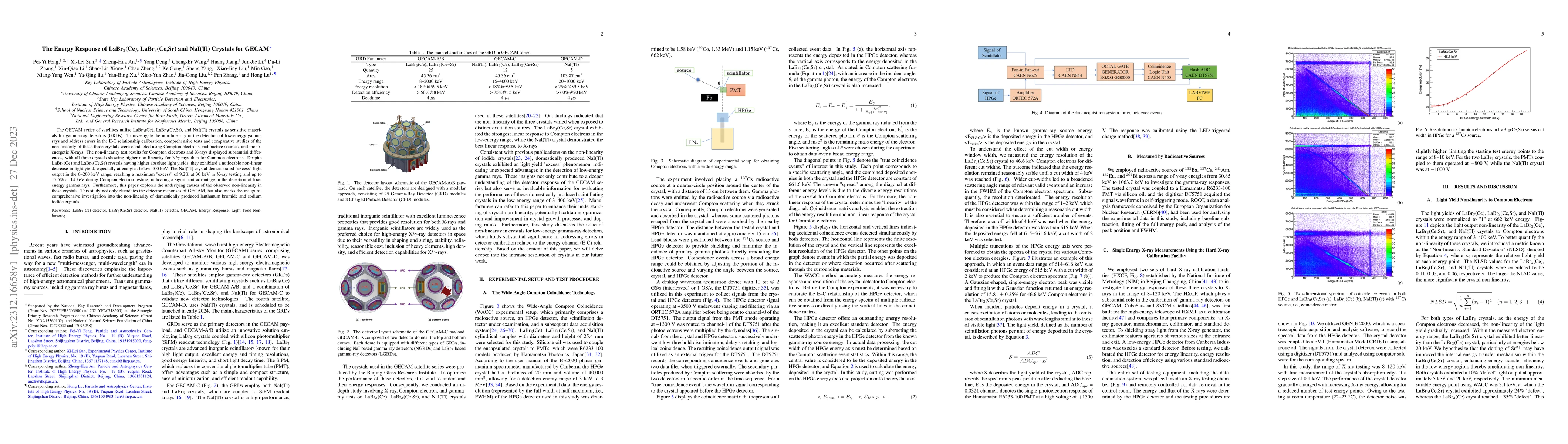 Thumbnail for The Energy Response of LaBr3(Ce), LaBr3(Ce,Sr) and NaI(Tl) Crystals for
  GECAM