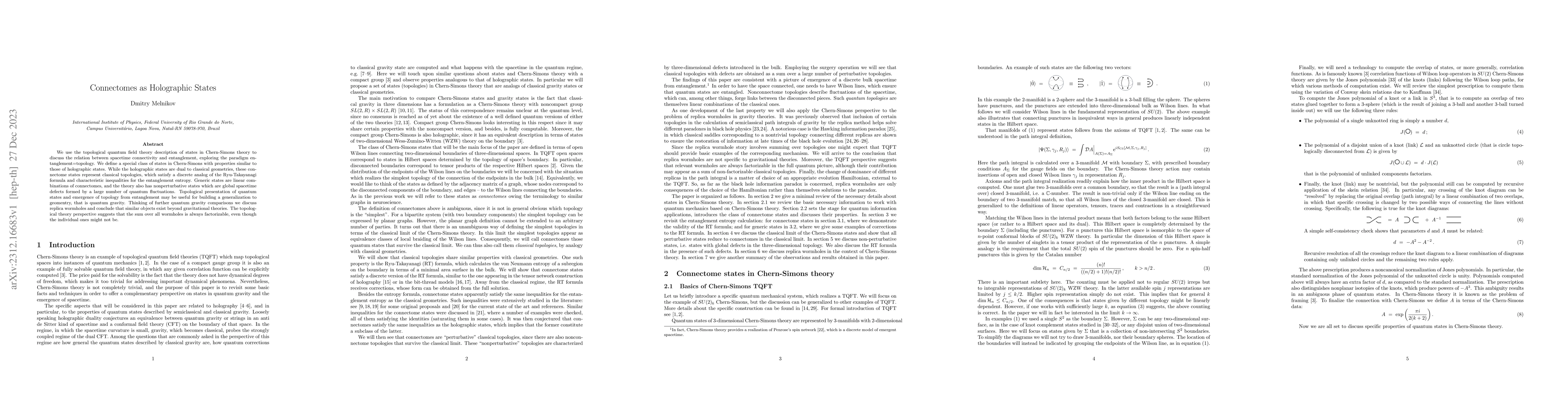 Thumbnail for Connectomes as Holographic States