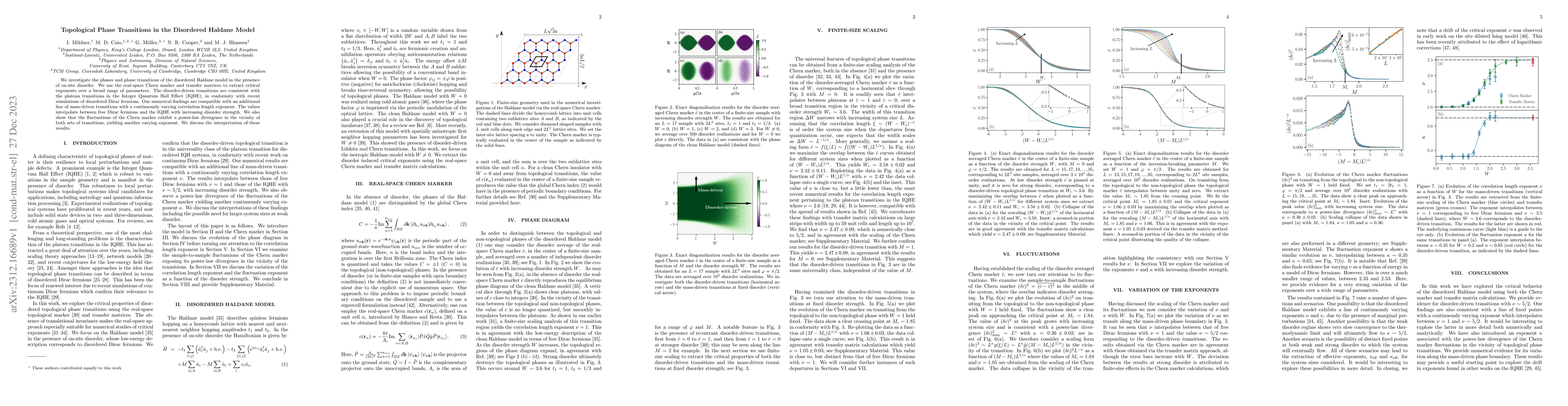 Thumbnail for Topological Phase Transitions in the Disordered Haldane Model