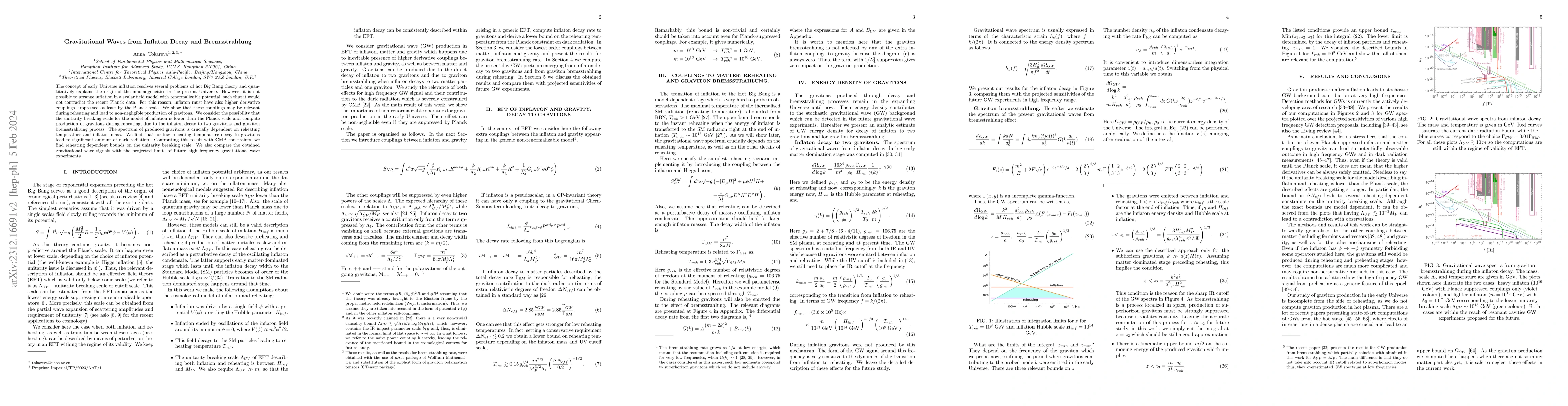 Thumbnail for Gravitational Waves from Inflaton Decay and Bremsstrahlung