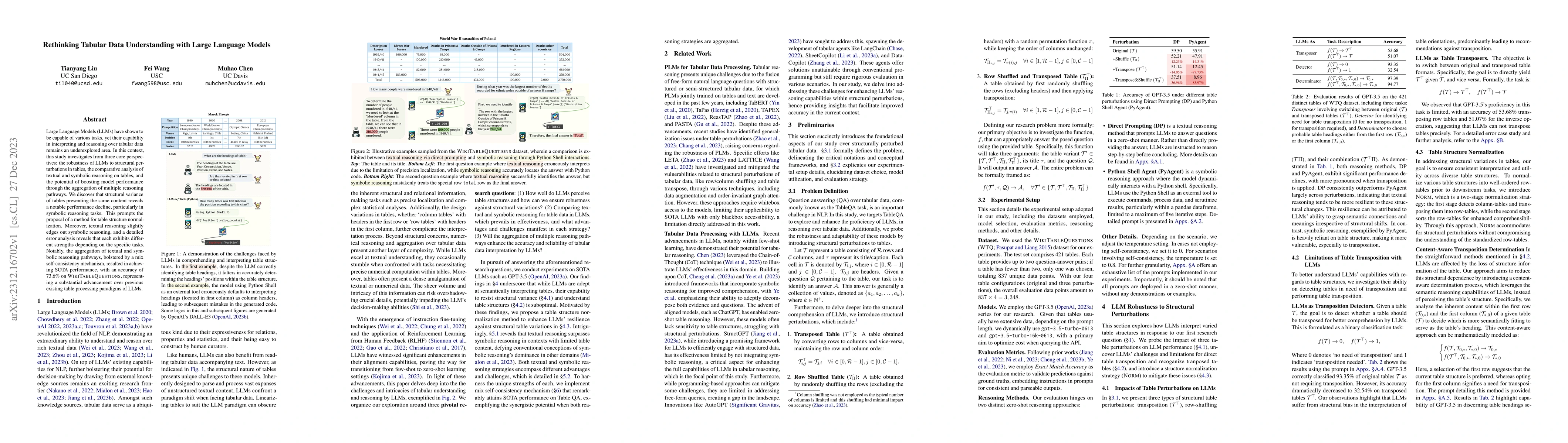 Thumbnail for Rethinking Tabular Data Understanding with Large Language Models