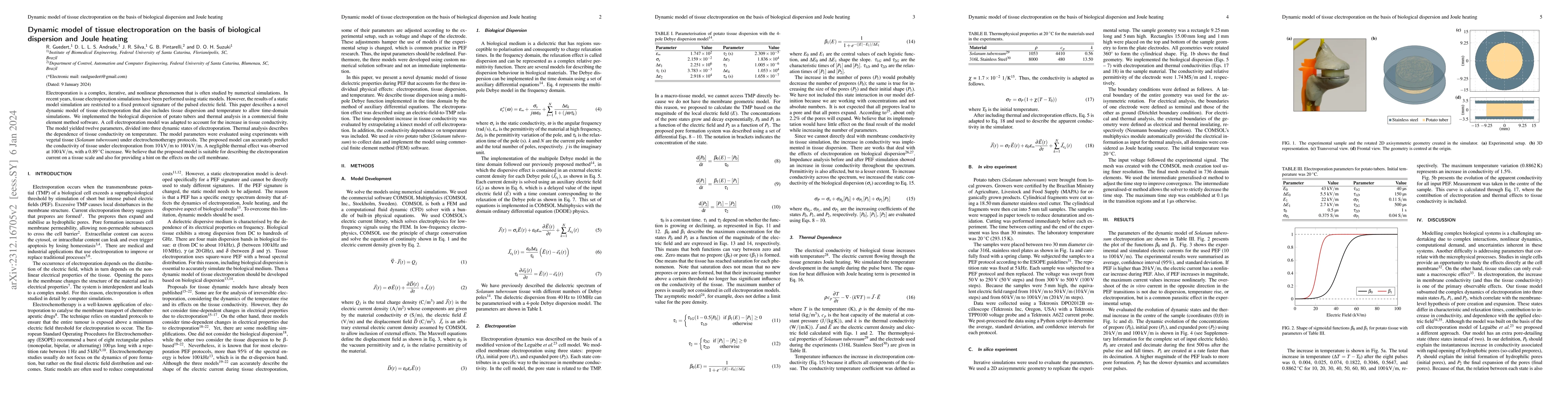 Thumbnail for Dynamic model of tissue electroporation on the basis of biological
  dispersion and Joule heating