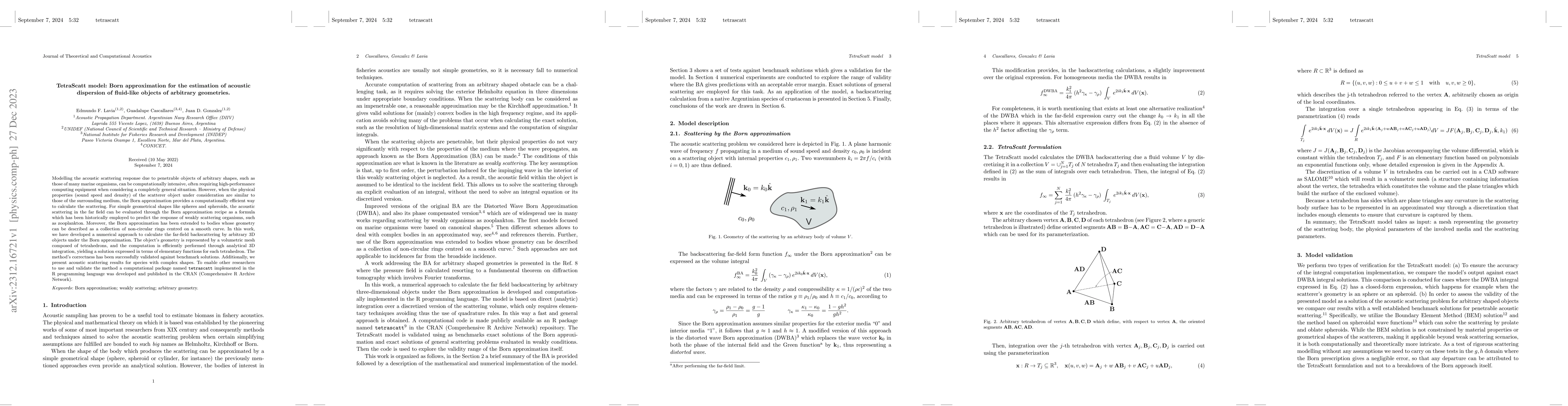 Thumbnail for TetraScatt model: Born approximation for the estimation of acoustic
  dispersion of fluid-like objects of arbitrary geometries